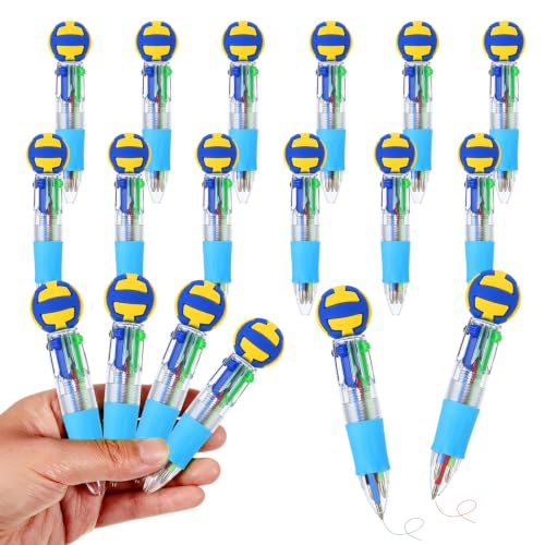 Volleyball Party Favors Volleyball Pens Mini Multicolor Pen in One Cute Fun 4-in-1 Pens Bulk Cool Ballpoint Pen for Birthday Gifts Teacher Supplies (Volleyball, 12) - style: Volleyball