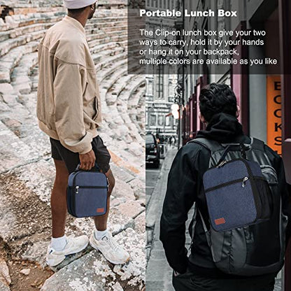 Lunch Box for Men & Women Durable Lunch Bag for Adults & Kids Reusable Small Lunchbox Blue - color: Blue