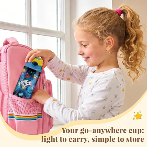 Gaming Water Bottle - 12oz Stainless Steel Tumbler with Straw, Insulated, Leak-proof, BPA-free, Pop-up Straw Lid, for Office, Gaming, Travel - Birthday Gift Cup (1pc) - color: Game 1