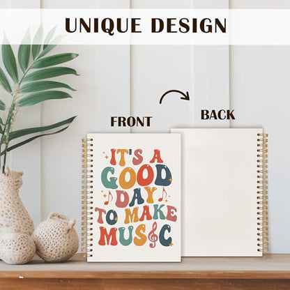 Groovy Music Teacher Spiral Notebook 5.5x8.3, Musician Gifts Journal for Writing, It's a Good Day to Make Music Notebook Journal for Note Taking, Musical Office School Supplies - color: Groovy Music Teacher