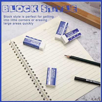 Yahenda 150 Pieces White Erasers Bulk Large Rubber Block Pencil Erasers for Drawing, Students, Teachers, Home, Office, Art Class, and More
