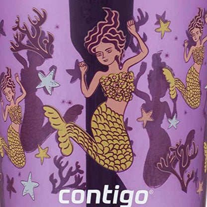 Contigo Kids Spill-Proof 14oz Tumbler with Straw and BPA Free Plastic - color: Eggplant/Mermaids, size: 14 Ounces