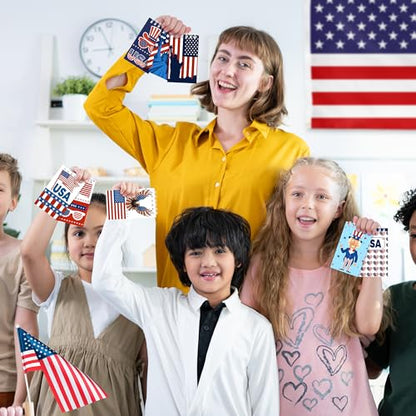 24Pcs Patriotic Mini Notepads, Red White Blue 4th of July Spiral Notebooks Bulk, USA American Pocket Memo Pads for Labor Day Veterans Day 250th anniversary Party Favors Gifts Office School Supplies - style: Patriotic
