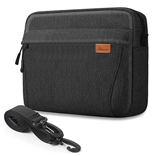 SIMTOP Tablet Sleeve Bag, 11 inch Daily Shoulder Bag for Tablet, Waterproof Crossbody Bag with Smart Organization for Accessories, Essentials Lightweight, YKK Zipper Bag, Polyester - color: Black
