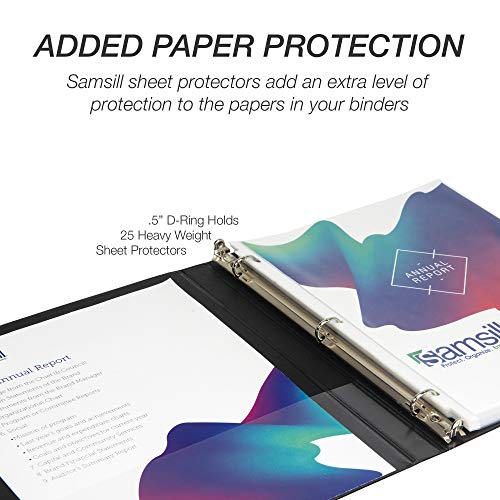 Samsill Durable 0.5 inch 3 Ring Binder, D Ring Binder,100% Recycled Chipboard, Black - color: Black, size: 1 Pack, style: 0.5 Inch