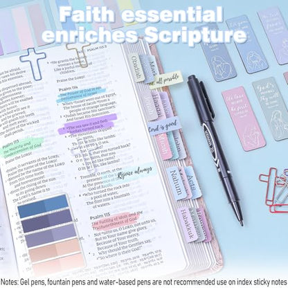 53 Pcs Bible Study Supplies, Bible Study Kit Journaling Supplies with 12 Bible Highlighters No Bleed and Tabs, 6 Pens, 6 Bookmarks, Books of the Bible Sticker and More, Christian Gifts for Women - color: Morandi