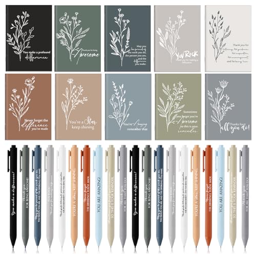 Tellingyou 40 Pcs Back to School Gift for Teacher Student Employee Appreciation Inspirational Notebook Ballpoint Pen Motivational Notebook Mini Journal for Volunteer Team Classroom Rewards (Classic) - color: Appreciation