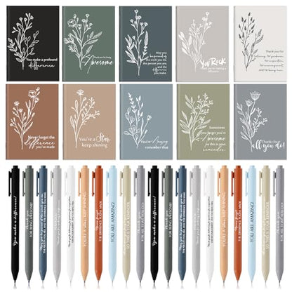Tellingyou 40 Pcs Back to School Gift for Teacher Student Employee Appreciation Inspirational Notebook Ballpoint Pen Motivational Notebook Mini Journal for Volunteer Team Classroom Rewards (Classic) - color: Appreciation