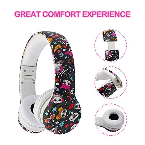 Girls Headphones for Kids,Toddler Kid Headphones with mic & Audio Sharing Port+ Volume Limited,Boys Girls Baby Children Toddlers School use（(Girls Headphones) - color: multi colour