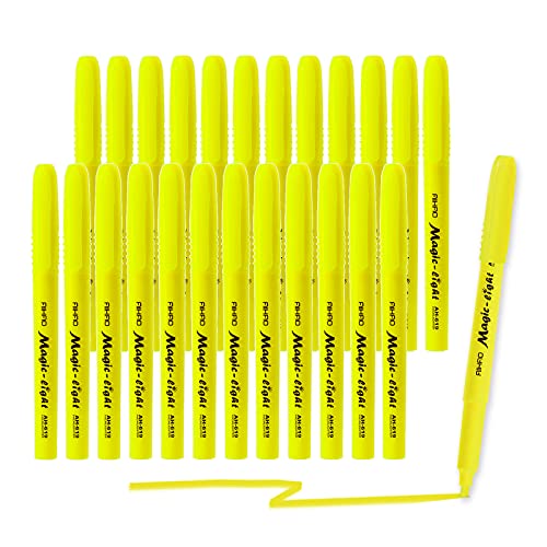 AIHAO Yellow Highlighters Markers, Chisel Tip Highlighter Pens, Pocket-Style, Fluorescent Yellow, 24 Pack - color: Yellow