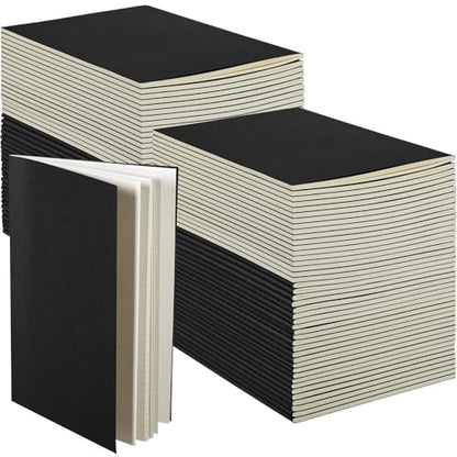 Mimorou 100 Pcs Journals Notebooks Bulk - Kraft Softcover A5 Small Notebooks 5.5 Inch x 8.3 Inch Notepads with 60 Page 30 Sheet for Writing Sketch Travel Office Supplies(Black,Dot) - color: Black, style: Dot