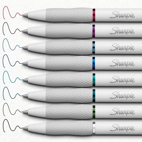 Sharpie S-Gel Pens, Fashion Barrel White Pearl, Medium Point (0.7mm), Bold Ink Colors, 8 Count (Pack of 6) - size: 8 Count (Pack of 6)