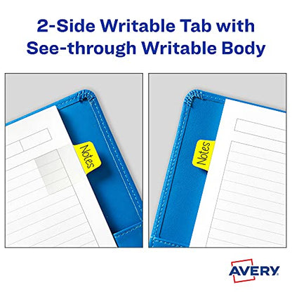 Avery Mini Ultra Tabs, 1" x 1.5", 2-Side Writable, Assorted Neon Colors, 40 Repositionable Tabs (74759)