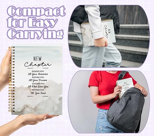 Welshower Inspirational Spiral Notebook Journal, New Chapter Behind You All Your Memories Motivational Quote Notebook, Positive Affirmation Journal for Women, 5.5x8.3 Inch - color: Inspirational Notebook 01