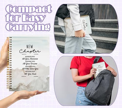 Welshower Inspirational Spiral Notebook Journal, New Chapter Behind You All Your Memories Motivational Quote Notebook, Positive Affirmation Journal for Women, 5.5x8.3 Inch - color: Inspirational Notebook 01