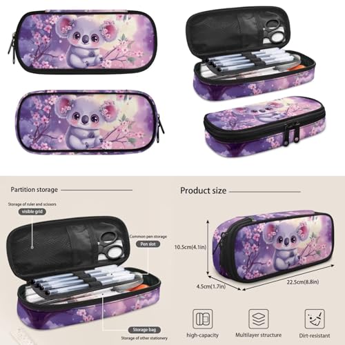 Purple Koala Backpack for Girls Boys Backpack with Lunch Box Water Bottle Carrier Kawaii Pencil Case 4 in 1 Cute Koala Bookbag for Kids 8-12 for Bring the School Supplies and Snacks Books - color: Cute Koala