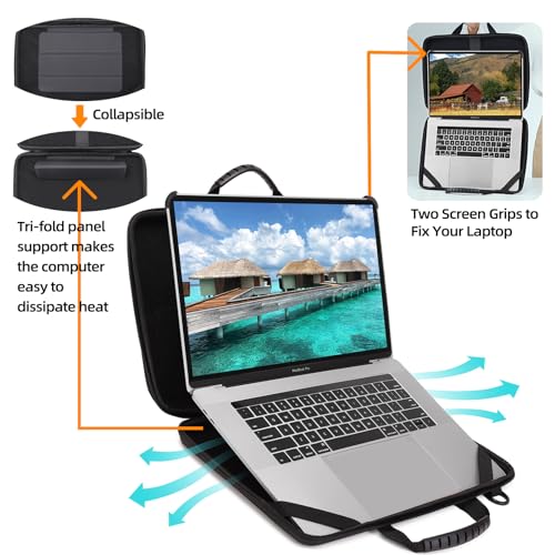 BUG 14.2-15.6 Inch Laptop Case Hard Shell, Protective Laptop Carrying Case with Stand for Heat Dissipation - color: Silver, size: 14.1-15.6 inch