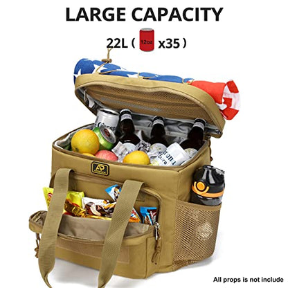 ATRIPACK Lunch Box for Men, Tactical Lunch Bag MOLLE Webbing Leakproof Insulated Large Lunch Cooler Women Adult Meal with Adjustable Shoulder Strap Durable Lunch Pail (Brown) - color: Brown, size: Large