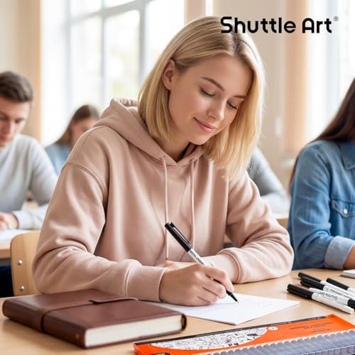 Shuttle Art Permanent Marker, 30 Pack Ultra Fine Point Black Permanent Marker set, Works on Plastic,Wood,Stone,Metal and Glass for Doodling, Marking - size: 1 Count (Pack of 30), style: 30 Pack Black