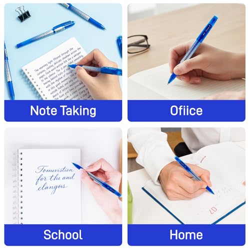 M&G Erasable Pens, 15 Pcs Erasable Gel Pen Medium Point 0.7mm, Blue Erasable Gel Ink Pen with Comfort Grip and Cap, Make Mistakes Disappear for Drawing Writing Planner and Crossword Puzzles - color: Blue
