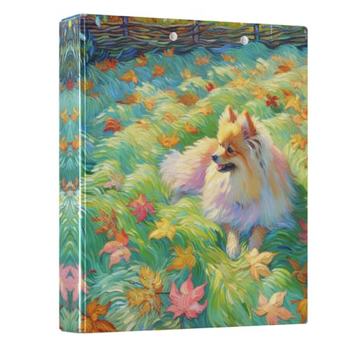 3 Ring Binder with Clipboard, D Rings Holds 200 Sheets, Heavy Duty Binders Folder for School Office, Waterproof PVC Cover with 3 Interior Clear Pockets, Spitz Autumn