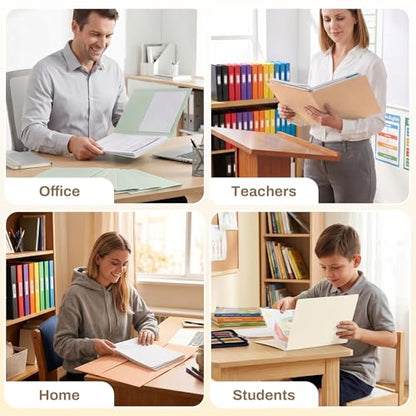 SUNEE Folders with Pockets (25 Pack, Warm Beige), 2 Pocket Folders Fit Letter Size, Paper File Folder for School Office Home Business, Textured Paper - color: Warm Beige, style: 25-Pack
