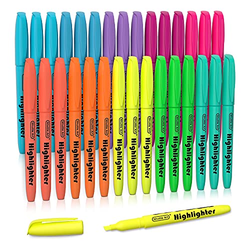 Shuttle Art Highlighters, 30 Pack Highlighters Assorted Colors, 10 Colors Chisel Tip Dry-Quickly Non-Toxic Highlighter Markers for Adults Students Highlighting in Home School Office - color: 30 Colors
