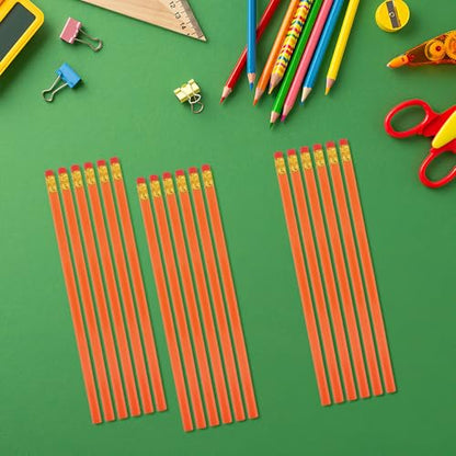 Lurrose 24pcs Hb Wooden Pencils with Eraser Tips Yellow Carpenter Drawing Pencils for School Writing and Sketching for Classroom and Homework Use