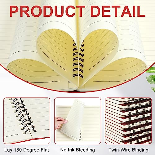 Yahenda 54 Pcs Spiral Notebooks Bulk, A5 8.3 x 5.5 Inch College Ruled Lined Notebooks, 100 Pages Soft Cover Journals for Students Classroom Office Back to School Supplies (Red) - color: Red