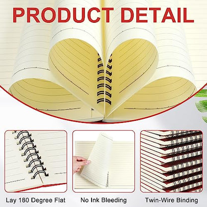 Yahenda 54 Pcs Spiral Notebooks Bulk, A5 8.3 x 5.5 Inch College Ruled Lined Notebooks, 100 Pages Soft Cover Journals for Students Classroom Office Back to School Supplies (Red) - color: Red