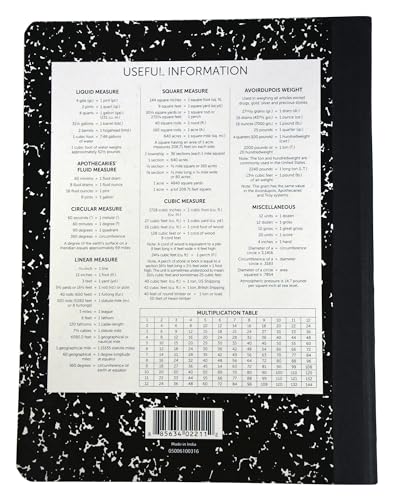 School Smart Hard Cover Ruled Composition Book, 9-3/4 x 7-1/2 Inches, 100 Sheets