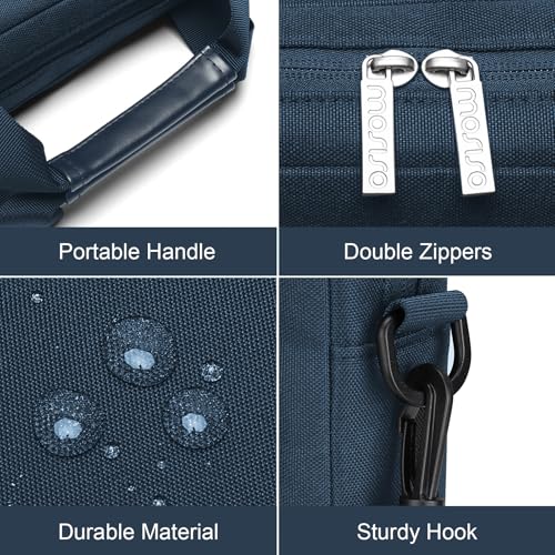 MOSISO Laptop Shoulder Bag 15.6 inch, 15-15.6 inch Computer Bag | Compatible with MacBook Pro 16 inch, HP, Dell, Lenovo with 2 Raised&1 Flapover&1 Horizontal Pocket&Handle&Belt, Haze Blue - color: Haze Blue, size: 16 inch