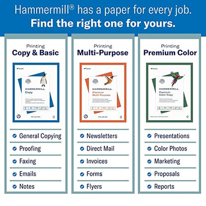 Hammermill Printer Paper, Premium Laser Print 24 lb, 8.5 x 11-10 Ream (5000 Sheets) - 98 Bright, Made in the USA, 104604C - size: 10 Ream | 5000 Sheets, style: Letter (8.5x11)