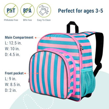 Wildkin 12 Inch Toddler Backpack for Kids, Pink Stripes | Ages 3-7, lightweight toddler backpack for daycare, preschool, and travel - color: Pink Stripes