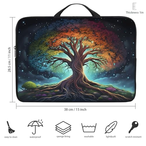 Laptop Sleeve Bag with Handle Computer Protective Soft Cover Case for 14 Inch 13 Inch Laptop,Galaxy Art Tree - color: Galaxy Art Tree