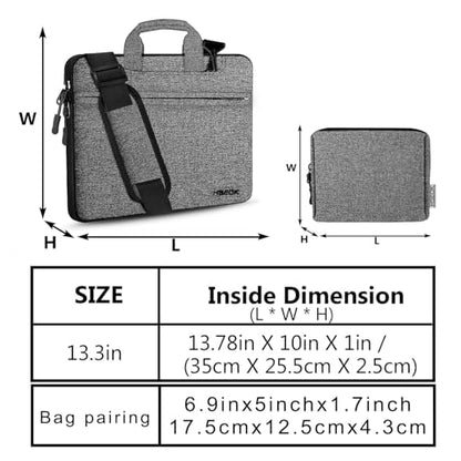 Hseok Laptop Shoulder Bag 13-14 inch Shockproof Water-Resistant HandBag with Small Case Compatible with MacBook Pro/Neo 14" M5/M4/M3/M2/M1, Mac Air/Pro 13.3", XPS 13/14, Most 13"-14" PC,Gray-black - color: Dark Gray-black, size: 13"-14"