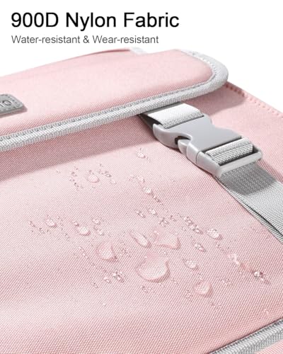3" D-ring Zipper Binder with 700+ Sheets Capacity | 3-ring Zip Up Binder with Shoulder Strap for School, College, Office, Compatible with 13" MacBook/Tablet, Light Pink - color: Light Pink