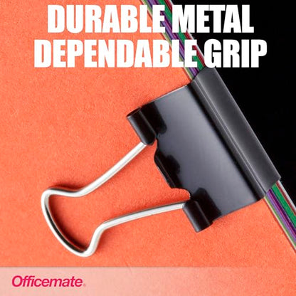 Officemate Small Binder Clips, Black, 12 Boxes of 1 Dozen Each (144 Total) (99020) - color: Black, size: Small