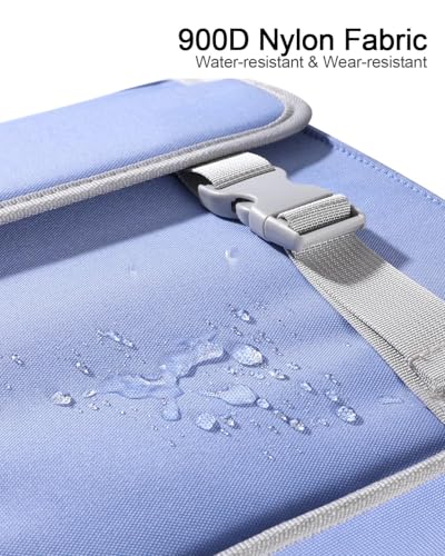 3" D-ring Zipper Binder with 700+ Sheets Capacity | 3-ring Zip Up Binder with Shoulder Strap for School, College, Office, Compatible with 13" MacBook/Tablet (Light Blue) - color: Light Blue