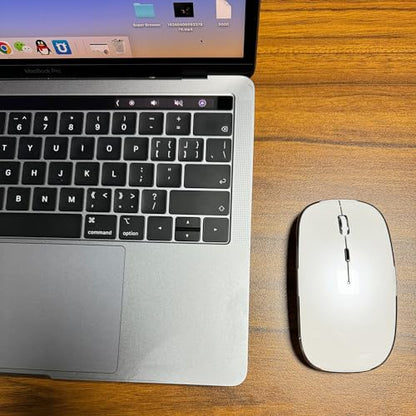 Bluetooth Mouse for iPad pro iPad Air Mac MacBook Pro MacBook Air MacBook Laptop Chromebook Win8/10/11 HP DELL PC - color: WHITE