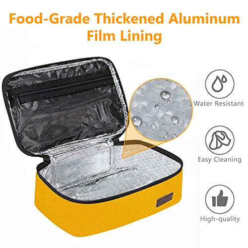 Gloppie Mini Lunch Box Small Kids Lunch Bag Compact LunchBox Bag, CPC Certified | Child-Safe Materials, Insulated LunchBag Reusable Sandwich Containers Snack Box, Yellow - color: Yellow