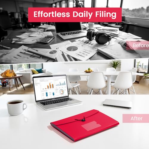 3 Pack Accordion File Organizer with Elastic Closure, 13 Pocket Expanding File Folder for Letter Size A4 Papers, Ideal for Home, Office Supplies, College Essentials - size: 3 Pack 13 Pocket
