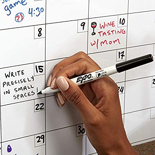 EXPO Low-Odor Dry Erase Markers, Ultra-Fine Tip, Black, 4 Count (Pack of 2) - size: 1 Count (Pack of 8)