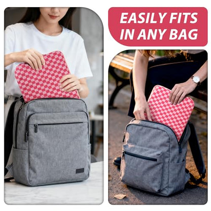 Puffy Laptop Sleeve 11-12 inch, Cute Knitted Protective Carrying Case for Women & Men, Compatible with iPad Pro 11-Inch M5, 12 Inch Tablets Notebook (Checkered Red) - color: Checkered Red, size: 11-12 inch