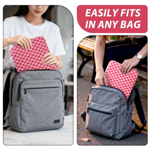 Puffy Laptop Sleeve 15-16 inch, Cute Knitted Protective Carrying Case for Women & Men, Compatible with MacBook Pro 16-Inch M4, 15.6 Inch Tablets Notebook (Checkered Red) - color: Checkered Red, size: 15-16 inch