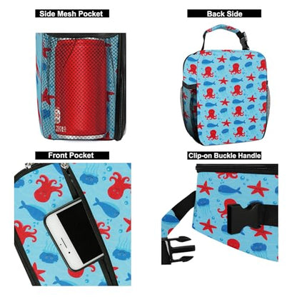 Lunch Box for Men & Women Durable Lunch Bag for Adults Reusable Small Lunchbox Octopus - color: Octopus