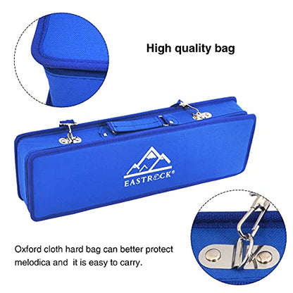 EastRock 32 Key Melodica Instrument Keyboard Soprano Piano Style with Mouthpiece Tube Sets and Carrying Bag for Beginners Adults Gift Blue - color: Blue, size: 32key