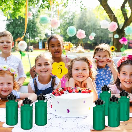 Ziliny 72 Pcs Resuable Water Bottles Bulk for Kids 20 oz Squeeze Sports Plastic Water Bottles with Lanyards Blank DIY Cups for VBS Back School Operation Christmas Summer Camp - color: Green