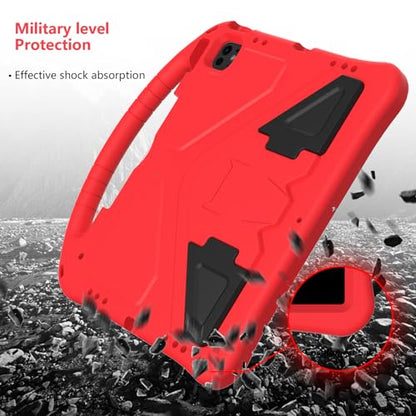 Dteck Kids Case for iPad Air 13 inch M2, iPad Pro 12.9" - Shockproof Rugged EVA Handle Stand Child Proof Case with Pencil Holder, Red - color: 20 Red