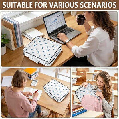 Blueangle Mini Blue Shark Zipper Binder with 1.2-Inch O-Rings, 7-Tab Dividers & Expanding File Folder – 500-Sheet Capacity 3-Ring Organizer for School & Office